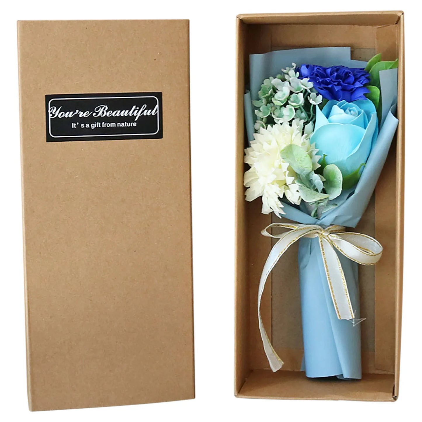 Mother's Day Gift 3 Roses Soap Flower Carnation Bunch Gift Box