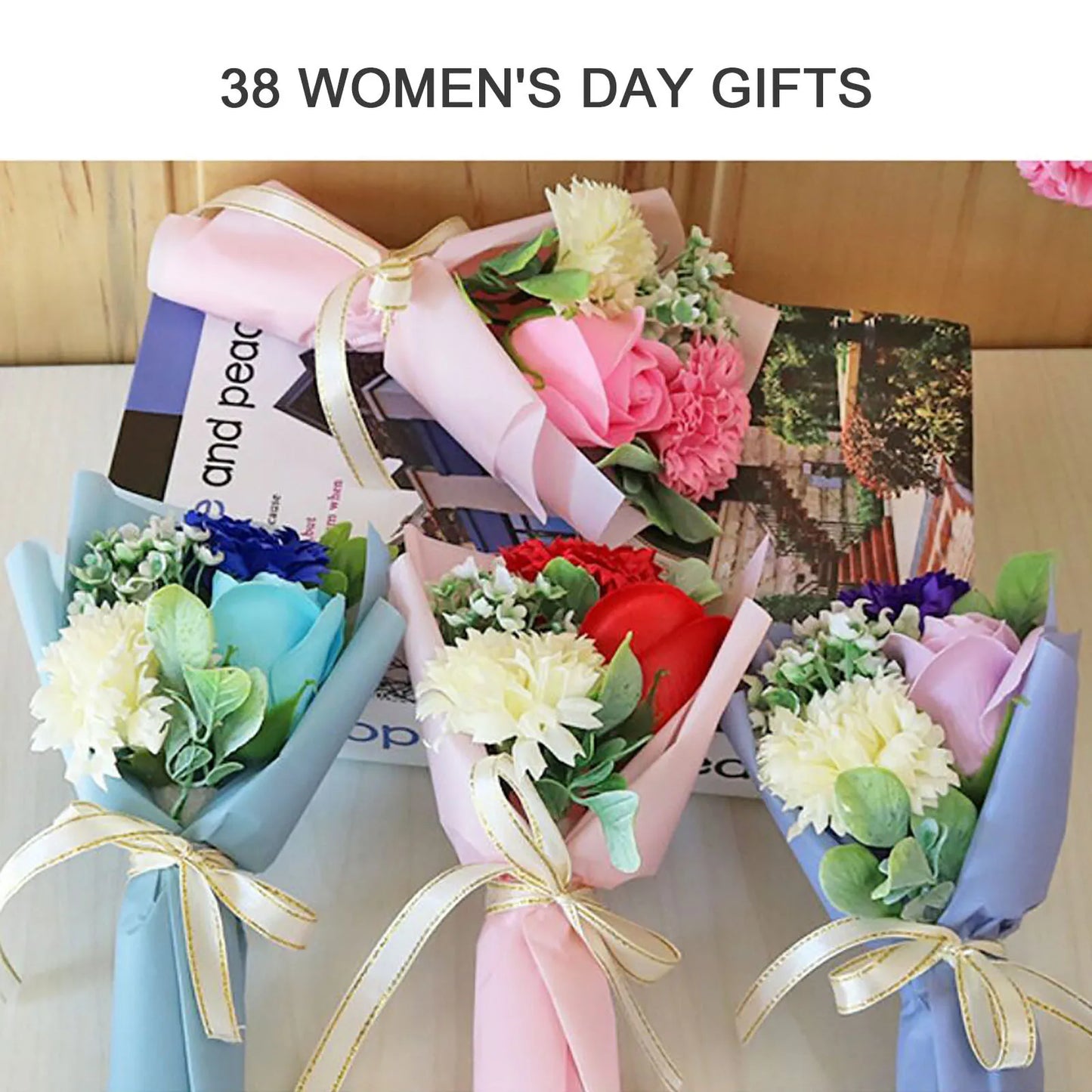 Mother's Day Gift 3 Roses Soap Flower Carnation Bunch Gift Box