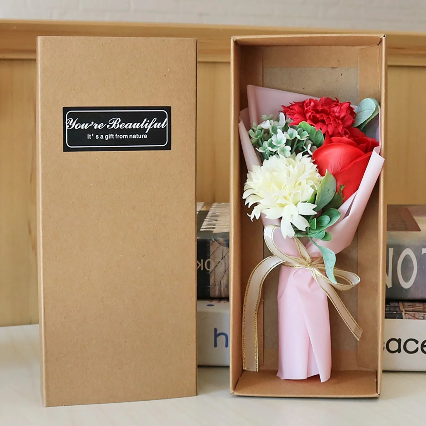 Mother's Day Gift 3 Roses Soap Flower Carnation Bunch Gift Box