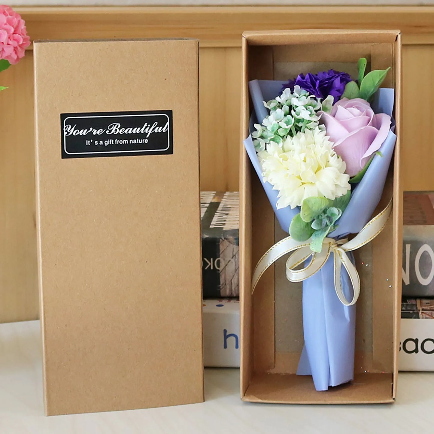 Mother's Day Gift 3 Roses Soap Flower Carnation Bunch Gift Box