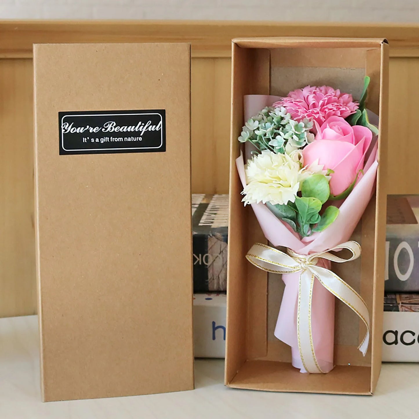 Mother's Day Gift 3 Roses Soap Flower Carnation Bunch Gift Box